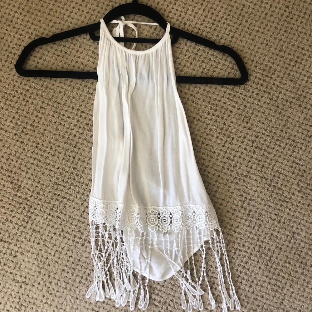 White halter blouse